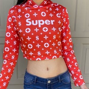 SUPER Scuba Sweatshirt Cropped Hoodie